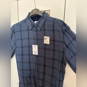 Men's Sonoma Woven Blue Plaid Shirt- Medium